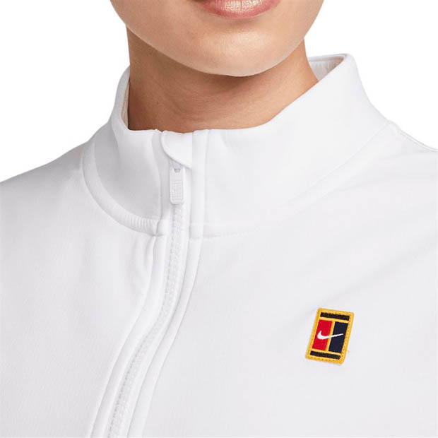 [나이키 여성용 코트 헤리티지 하프집 테니스 자켓] NIKE Women&#039;s Court Dri-FIT Heritage Half-Zip Tennis Jacket - White