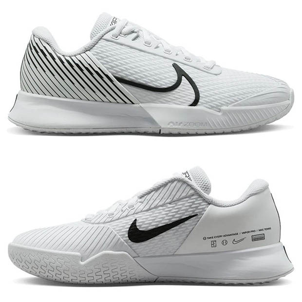[나이키 여성용 에어 줌 베이퍼 프로 2 테니스화] NIKE Women`s Air Zoom Vapor Pro 2 Tennis Shoes - White and Black