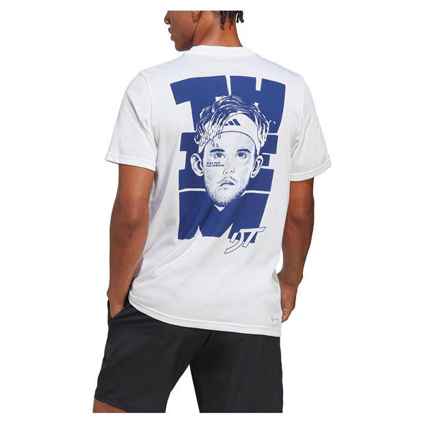[아디다스 남성용 도미니크 팀 그래픽 테니스 티셔츠] adidas Men&#039;s Thiem Graphic Tennis T-Shirt - White