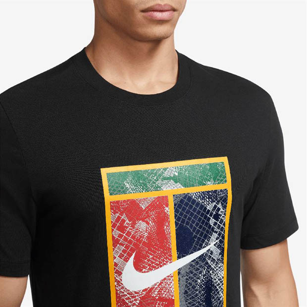 [나이키 남성용 코트 헤리티지 테니스 티셔츠] NIKE Men`s Court Heritage Tennis T-Shirt - Black
