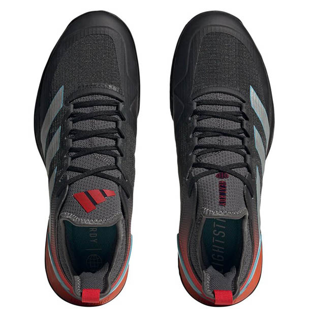[아디다스 남성용 아디제로 우버소닉 4 테니스화] Adidas Men&#039;s adizero Ubersonic 4 HEAT.RDY Tennis Shoes - Grey Six and Silver Metallic
