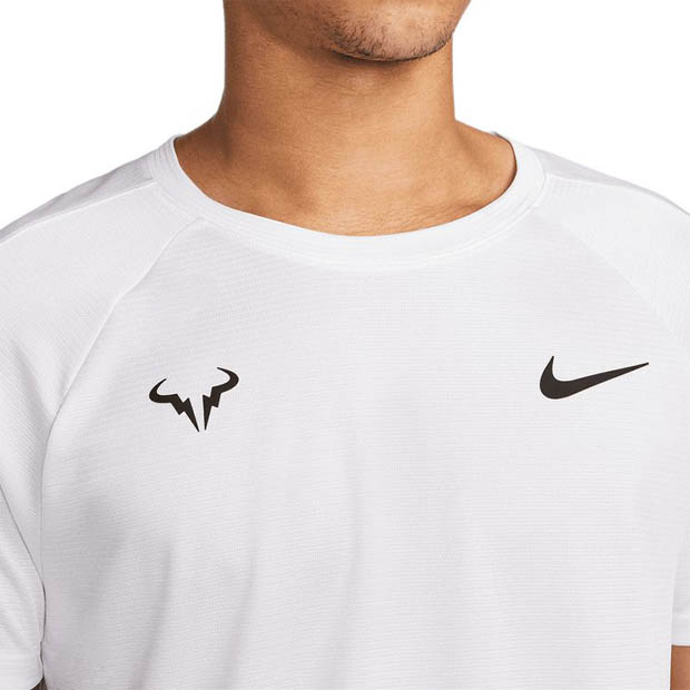 [나이키 남성용 라파 나달 챌린저 드라이핏 반팔 테니스 상의] NIKE Men`s Rafa Challenger Dri-Fit Short Sleeve Tennis Top - White