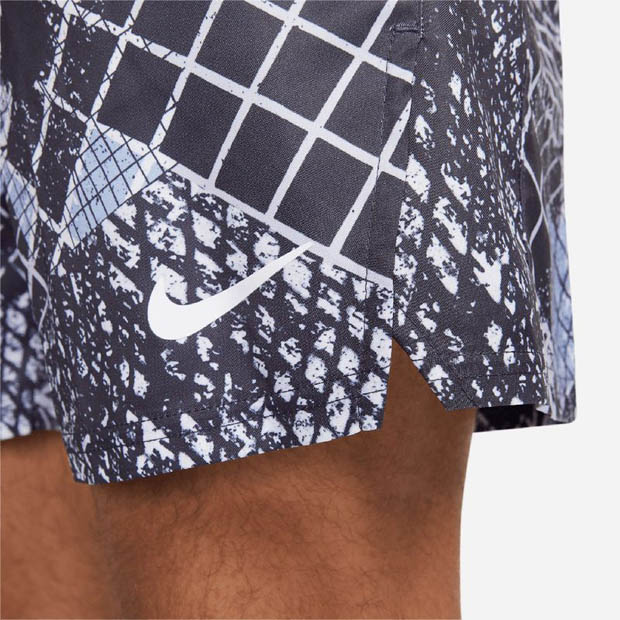 [나이키 남성용 9인치 프린트 코트 드라이-핏 빅토리 노블티 테니스 반바지] NIKE Men`s 9 Inch Printed Court Dri-Fit Victory Novelty Tennis Shorts - Gridiron