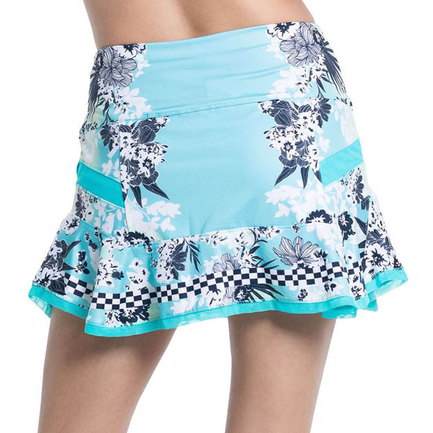 [럭키인러브 여성용 Cool Urbana 롱 가든 파티 테니스 스커트] LUCKY IN LOVE Women`s Cool Urbana Long Garden Party Tennis Skirt - Cool Blue