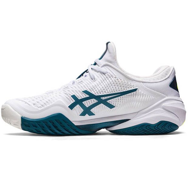 [아식스 남성용 코트 FF 3 테니스화] ASICS Men`s Court FF 3 Tennis Shoes - White and Gris Blue
