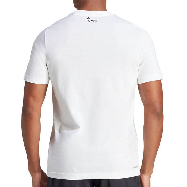 [아디다스 남성용 윔블던 그래픽 테니스 티셔츠] adidas Men&#039;s Wimbledon Graphic Tennis Tee - White