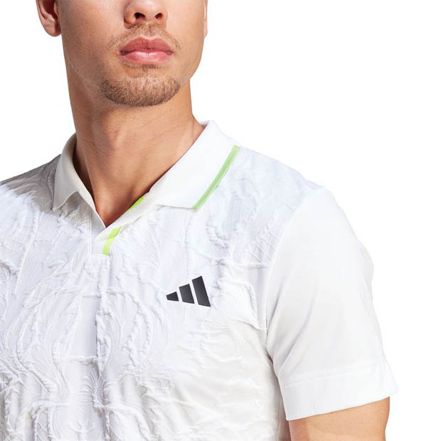 [아디다스 남성용 에어로레디 프리리프트 테니스 폴로] adidas Men&#039;s AeroReady FreeLift Tennis Polo - White