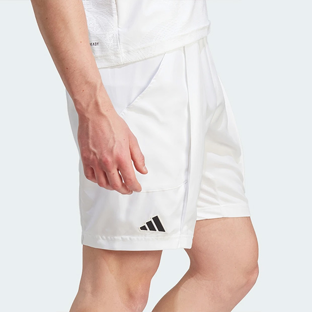 [아디다스 남성용 에어로레디 프로 테니스 반바지]  Adidas Men&#039;s AeroReady Pro Tennis Short - White