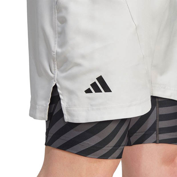[아디다스 남성용 슬램 2인1 프로 테니스 반바지] Adidas Men`s Slam 2-in-1 Pro Tennis Shorts - Grey One