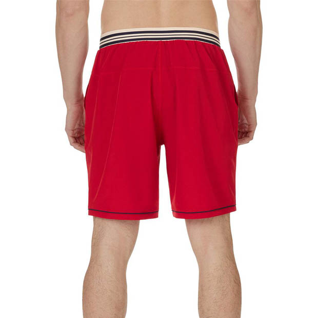 [휠라 남성용 Heritage 우븐 테니스 반바지] FILA Men`s Heritage Woven Tennis Short - Fila Red