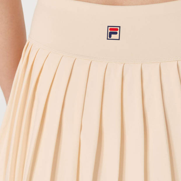 [휠라 여성용 Heritage 우븐 테니스 스커트] FILA Women`s Heritage Pleated Woven Tennis Skirt - Ecru