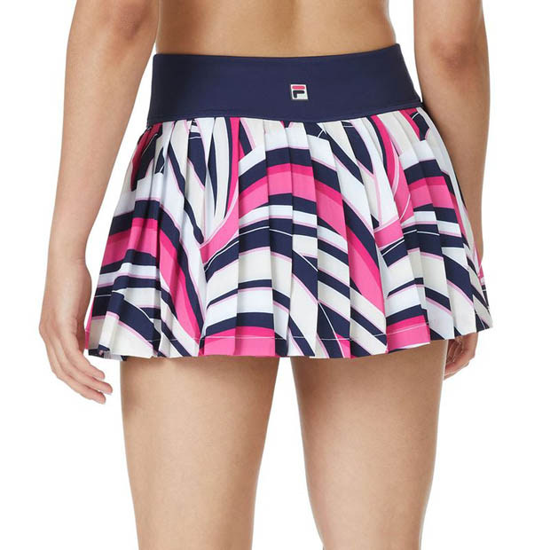 [휠라 여성용 Heritage 우븐 테니스 스커트] FILA Women`s Heritage Pleated Woven Tennis Skirt - Wave Print