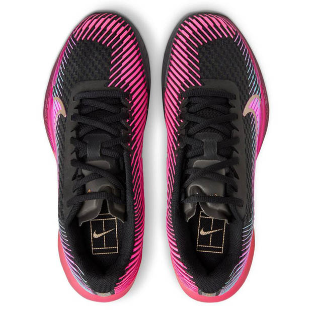 [나이키 여성용 에어 줌 베이퍼 11 프리미엄 테니스화] NIKE Women`s Air Zoom Vapor 11 Premium Tennis Shoes - Black and Fireberry