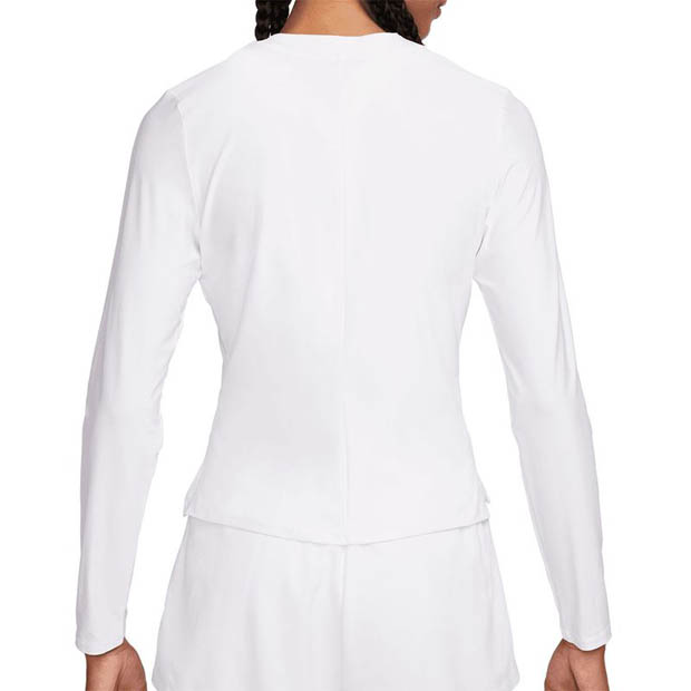 [나이키 여성용 코트 어드밴티지 쿼터 집 긴소매 테니스 상의] NIKE Women`s Court Advantage Dri-FIT 1/4-Zip Long Sleeve Tennis Top - White