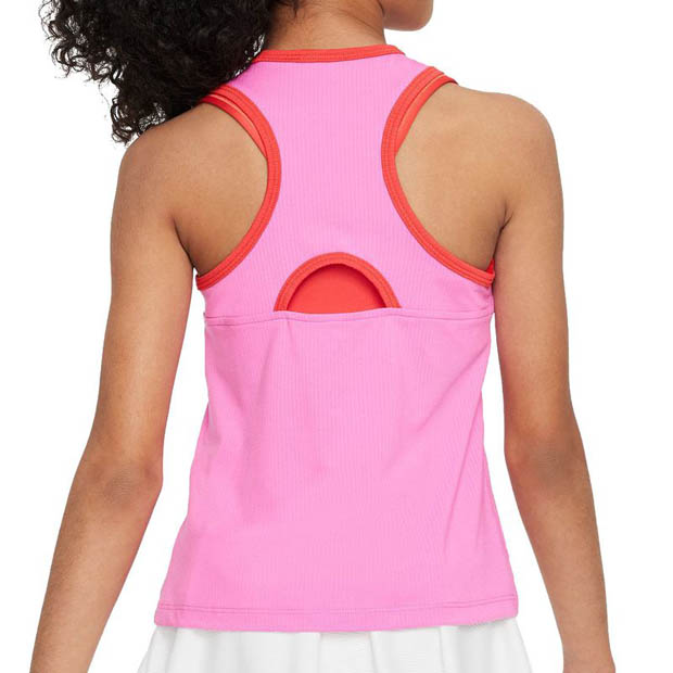 [나이키 여자 쥬니어 코트 드라이핏 빅토리 테니스 탱크] NIKE Girls` Court Dri-FIT Victory Tennis Tank - Playful Pink