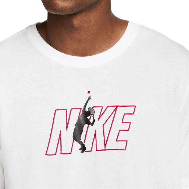 [나이키 남성용 드라이-핏 서브 그래픽 티셔츠] NIKE Men`s Dri-Fit Serve Graphic T-Shirt - White