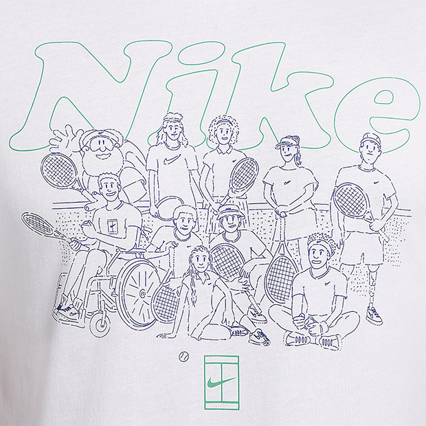 [나이키 남성용 드라이-핏 코트 그래픽 티셔츠] NIKE Men`s Dri-fit Court Graphic T-Shirt - White