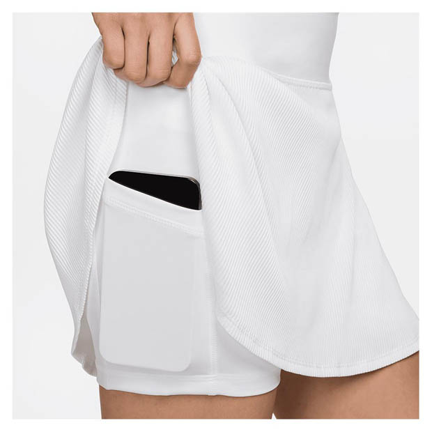 [나이키 여성용 리브드 어드밴티지 테니스 스커트] NIKE Women`s Ribbed Advantage Tennis Skirt - White
