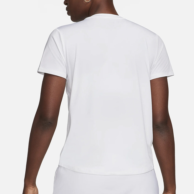 [나이키 여성용 드라이-핏 원 클래식 반팔 상의] NIKE Women`s Dri-Fit One Classic Short Sleeve Top - White