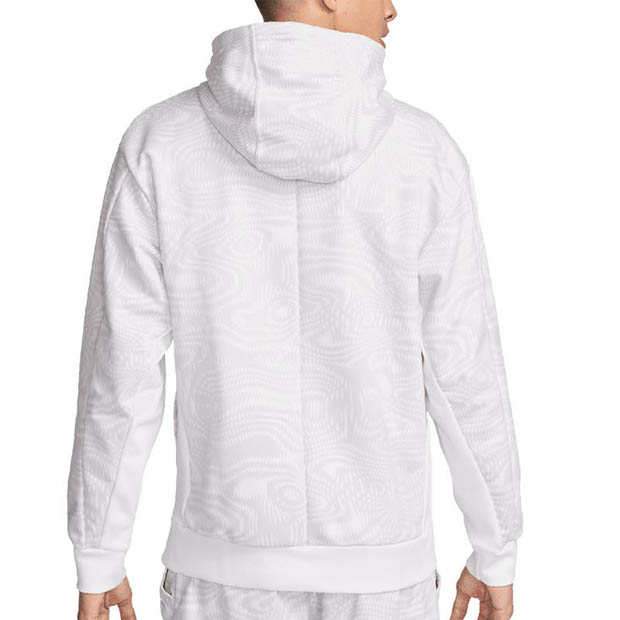 [나이키 남성용 코트  플리스 헤리티지 프린트 후디] NIKE Men`s Court Heritage Dri-Fit Fleece Print Tennis Hoodie - White