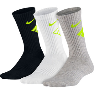 [나이키 쥬니어용 코튼 쿠션 크루 양말]Nike Boy&#039;s Cotton Cushion Crew Socks 3 Pack - White/Black/Grey