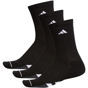 [아디다스 남성용 쿠션 3팩 크루 양말] Adidas Men&#039;s Cushioned 3-Pack Crew Sports Socks - Black
