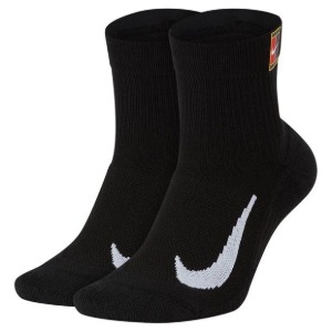[나이키 코트 남녀공용 멀티플라이어 맥스 테니스 앵클 양말] NIKE Court Unisex Multiplier Max Tennis Ankle Socks (2 Pairs) - Black