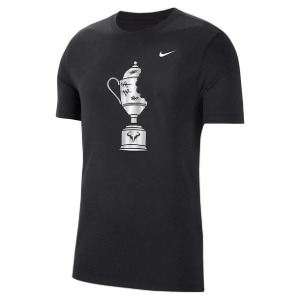 [나이키 남성용 라파 나달 코트 드라이핏 위너 테니스 티셔츠] NIKE Men`s Rafa Court Dri-Fit Winners Tennis Tee - Black