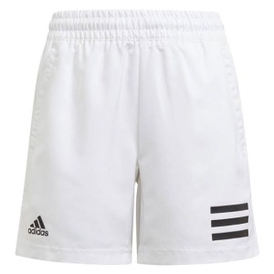 [아디다스 남자 쥬니어 클럽 삼선 5인치 테니스 반바지] adidas Boys` Club 3-Stripe 5 Inch Tennis Short - White and Black