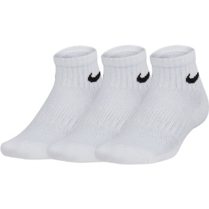 [나이키 쥬니어용 에브리데이쿼터 양말] Nike Junior Everyday Quarter Socks 3 Pack - White w/Black