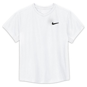 [나이키 남자 쥬니어 코트 드라이핏 빅토리 반팔 테니스 상의] NIKE Boy&#039;s Court Dri-FIT Victory Short Sleeve Tennis Top - White