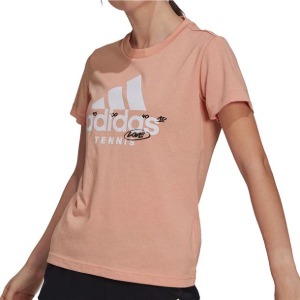 아디다스 여성용 그래픽 로고 테니스 티셔츠