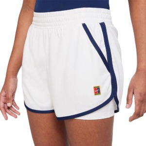 [나이키 여성용 NY 팀 코트 슬램 테니스 반바지] NIKE Women`s NY Team Court Dri-FIT Slam Tennis Shorts - White