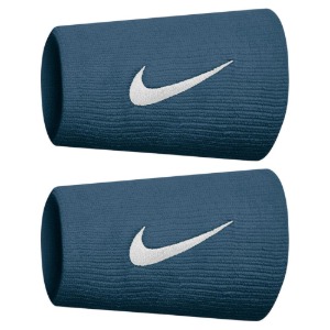 [나이키 프리미어 더블와이드 테니스 손목밴드] Nike Premier Doublewide Tennis Wristbands - Rift Blue/White