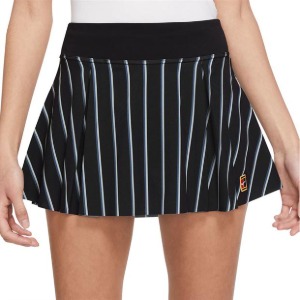 [나이키 여성용 드라이핏 클럽 쇼트 스트라이프 테니스 스커트] NIKE Women`s Dri-FIT Club Short Stripe Tennis Skirt - Black