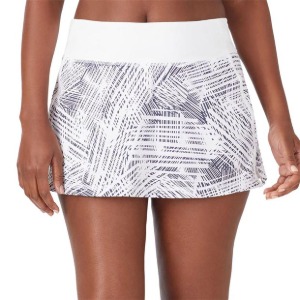 [휠라 여성용 Foul Line 13인치 테니스 스커트] FILA Women`s Foul Line 13.5 Inch Tennis Skirt - Fiji Print and White