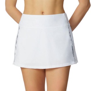 [휠라 여성용 Foul Line 13인치 테니스 스커트] FILA Women`s Foul Line 13.5 Inch Tennis Skirt - White and Fiji Print