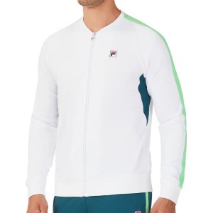 [휠라 남성용 Baseline 테니스 트랙 자켓] FILA Men`s Baseline Tennis Track Jacket - White