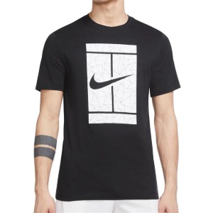 [나이키 남성용 코트 시즈널 테니스 티셔츠] NIKE Men`s Court Seasonal Tennis T-Shirt - Black