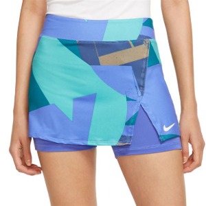 [나이키 여성용 코트 빅토리 스트레이트 프린트 테니스 스커트] NIKE Women`s Court Victory Straight Print Tennis Skirt (치마길이 옵션) - Sapphire