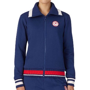 [휠라 여성용 Brandon Maxwell 콜라보 풀집 테니스 자켓] FILA Women`s Brandon Maxwell Full Zip Tennis Jacket - Blue Depths