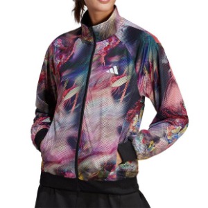 [아디다스 여성용 멜버른 우븐 테니스 자켓] adidas Women`s Melbourne Woven Tennis Jacket - Black and Multicolor