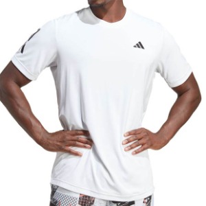 [아디다스 남성용 클럽 3선 테니스 티셔츠] adidas Men&#039;s  Club 3-Stripe Tennis Top - White