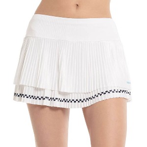 [럭키인러브 여성용 Cool Urbana Finish Line Pleated 테니스 스커트] LUCKY IN LOVE Women`s Cool Urbana Finish Line Pleated Tennis Skirt - White