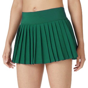[휠라 여성용 Heritage 우븐 테니스 스커트] FILA Women`s Heritage Pleated Woven Tennis Skirt - Ultramarine Green