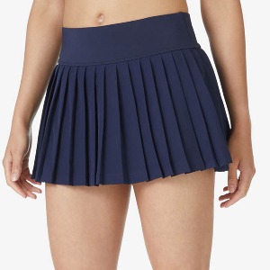 [휠라 여성용 Heritage 우븐 테니스 스커트] FILA Women`s Heritage Pleated Woven Tennis Skirt - Fila Navy