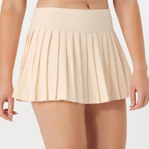 [휠라 여성용 Heritage 우븐 테니스 스커트] FILA Women`s Heritage Pleated Woven Tennis Skirt - Ecru