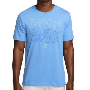 [나이키 남성용 드라이-핏 코트 그래픽 티셔츠] NIKE Men`s Dri-fit Court Graphic T-Shirt - University Blue