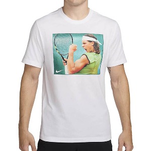 [나이키 남성용 라파 나달 리미티드 티셔츠] NIKE Men`s Rafa Nadal Celebration Cotton Short Sleeve Tennis Top - White